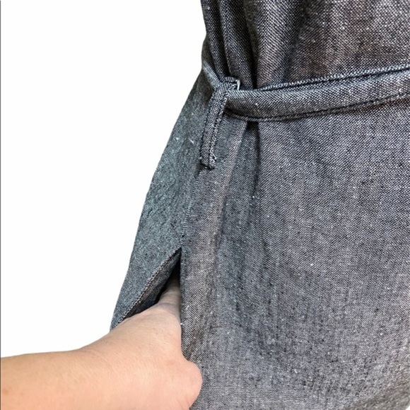 Love stitch grey ruffle linen blend dress - Picture 4 of 5